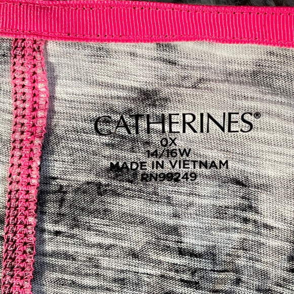 Catherines Light Open Cardigan Women Size 0X Gray Black Tie-Dye Cotton Pockets - Picture 11 of 13